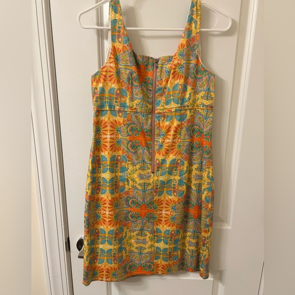 Kaeli Smith Orange Green Scoop Neck Sundress - Picture 4 of 4
